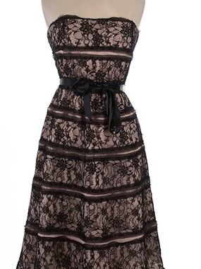lace cami midi prom dress Chiffon Floral Lace Trim Beaded Cami Dress